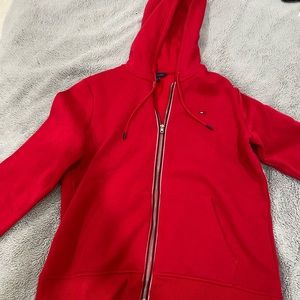 Tommy Hilfiger red zip up hoodie